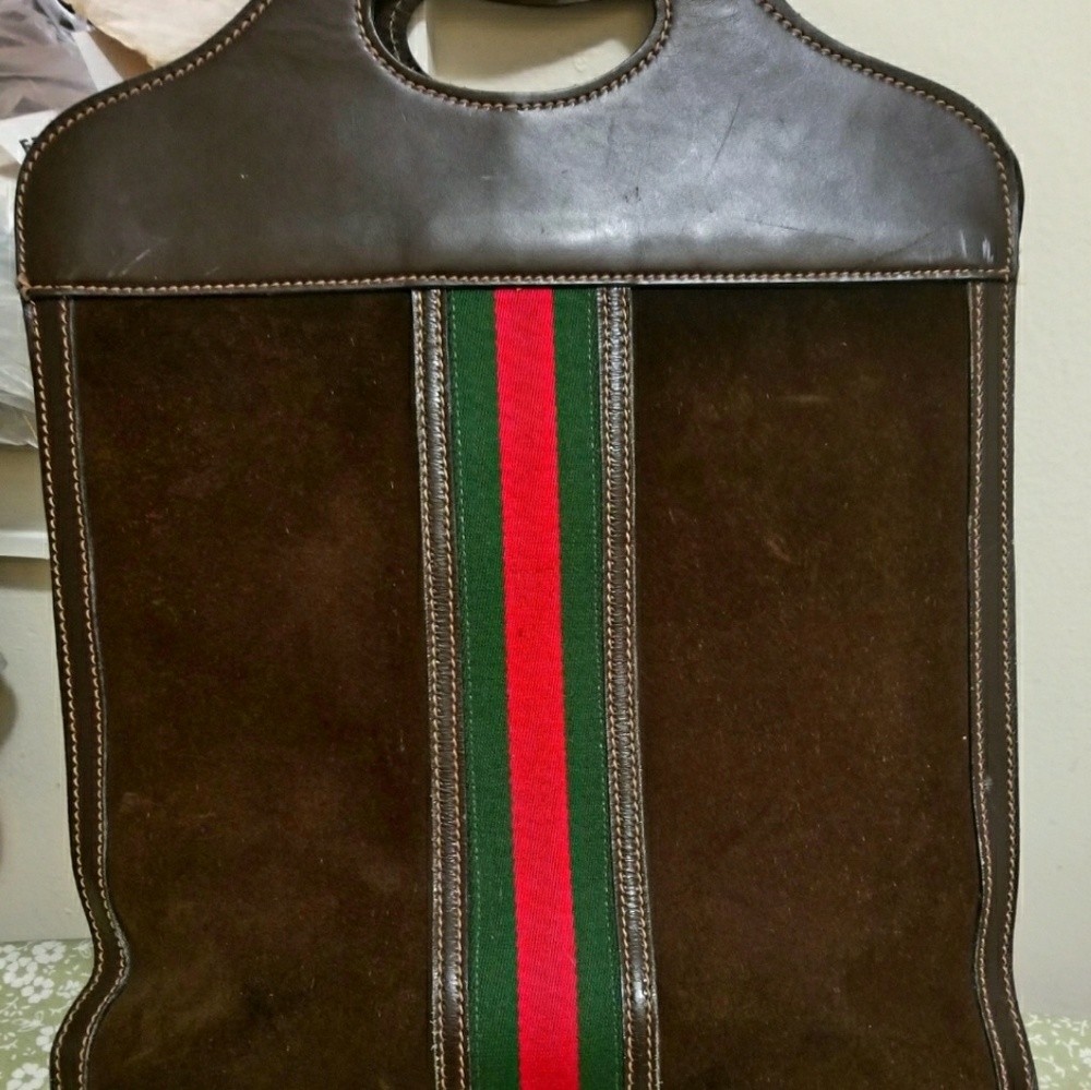 Authentic Gucci Brown Suede handbag
